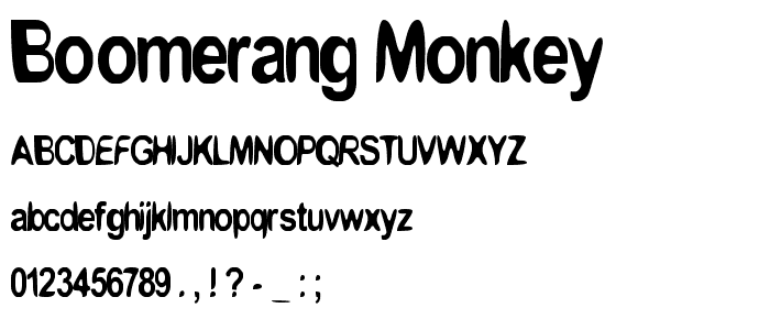 boomerang monkey font